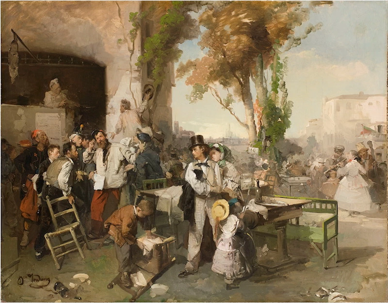 L'arrivo del bollettino di Villafranca - Fondazione Cariplo, Gallerie di Piazza Scala, Milano